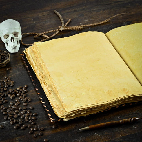 Hocus Pocus Spell Book - XX LARGE Leather Grimoire Journal, Halloween Decorations, Witchcraft Supplies, Tarot Journal