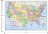US and World Desk Map (13" x 18" Laminated) for Students and Classroom Use by Lighthouse Geographics