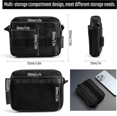 A3 TACTICAL_GEEK Storage EDC Pouch Organizer, Nylon Multi-Functional Utility Small Tool Pocket, Multi-Purpose Molle EDC