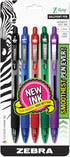 Zebra Pen Z-Grip Retractable Ballpoint Pen, Medium Point 1.0mm, Assorted Colors, Pack of 5