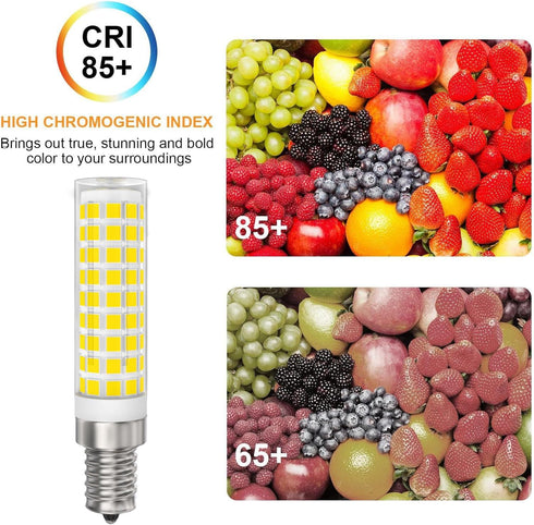 E12 Bulbs 100W C7 Dimmable 6000K 10W 1000 T6 E12 Bulbs 6 Pack LED Candelabra Equivalent Daylight White Lumen LED