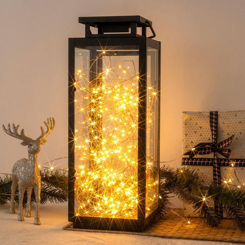 100Ft 300 Warm White Plug in Fairy Lights LED Waterproof Twinkle Copper Wire String Lights with Remote for Christmas