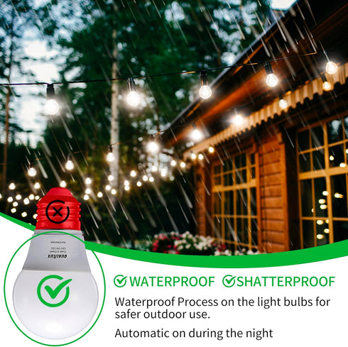 A15 Small Dusk to Dawn Light Bulbs, 4-Pack, 40W Equivalent, Warm White 3000K, E26 Base, Auto On/Off for Outdoor