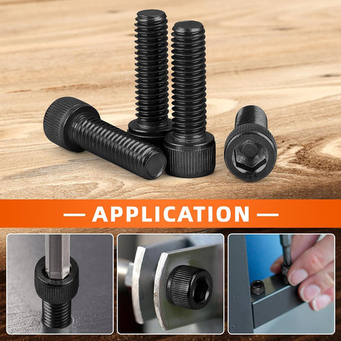 M8-1.25 x 20mm Socket Head Cap Screws - 12.9 Alloy Steel, Full Thread, Black Oxide, 20 PCS