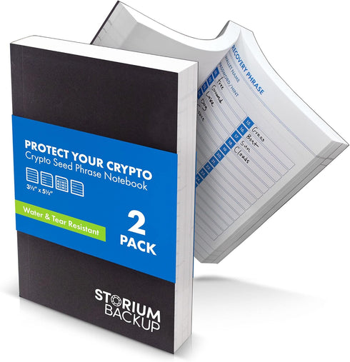 Storium Crypto Seed Phrase Storage Notebook, Waterproof Stone Paper, Pocket Size 2-Pack, Secure Cryptocurrency Backup