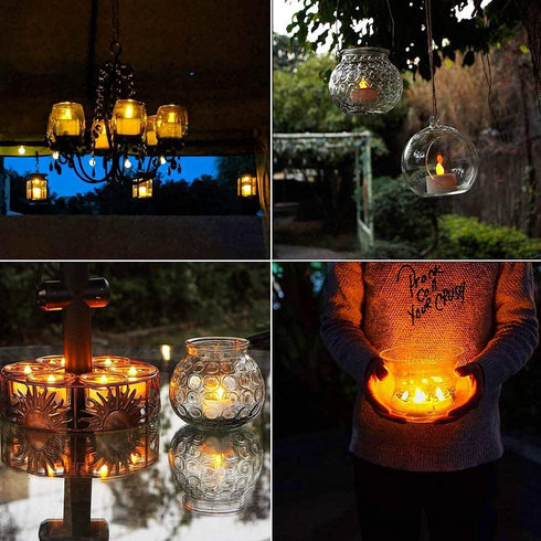 Solar Candle Lights Outdoor Waterproof, 8 Pack Rechargeable Flickering Tea Lights, Solar Powered Reusable LED Candles
