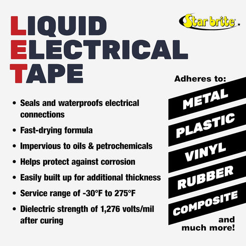 STAR BRITE Liquid Electrical Tape, Black 1 OZ. Tube (084154)