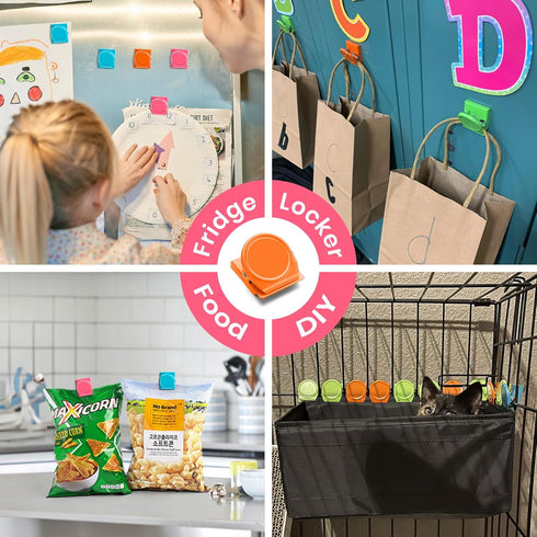 Grtard 24 Pack Magnetic Clips, Metal Refrigerator Magnets, Whiteboard Locker Magnets, Classroom Organization Teacher