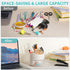 Desk Pen Pencil Holder with Drawer, 4 Slots 360-Degree Rotating Organizer, White Storage Caddy for Office School Home