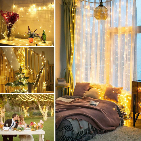 91.5ft 250 8 JMEXSUSS Connectable Warm White Christmas Lights Indoor Outdoor, LED Christmas String Lights, Modes