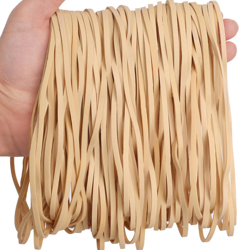 Foshine Large Rubber Bands - Beige 7 Inch 120 Pack Elastics Bands, Size 117B Long Rubber Bands for Office Supplies