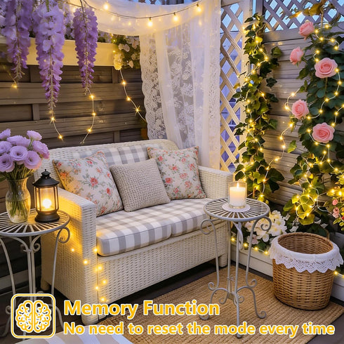 4 Pack 33ft 100 8 YEGUO Warm White Solar Fairy Lights, Each LED Christmas Lights Outdoor Waterproof, Modes Sliver Wire