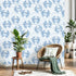Kanworse 17.7"x394" Peel and Stick Wallpaper Blue Crab Watercolor Soft Waves Delicate Details Contact Paper Removable