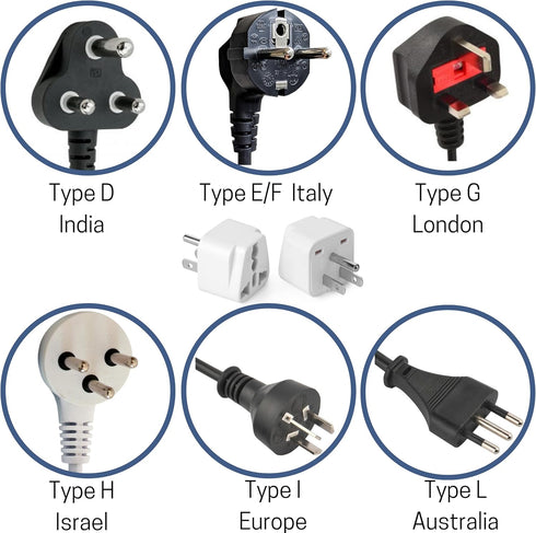 Bates Universal Adapter, 4 Pack, Travel Adapter, UK to US Plug Adapter, European to American Plug Adapter