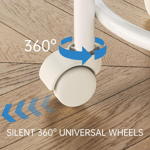 NiHome Low Roller Seat Universal Wheel Rolling Stool with Thick Metal Frame, 360° Swivel Wheels, Quick Assembly (White)