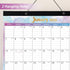Magnetic Calendar for Fridge 2024, 10'' x 10'', Jan-Dec, 6 Topic Design with Ruled Blocks