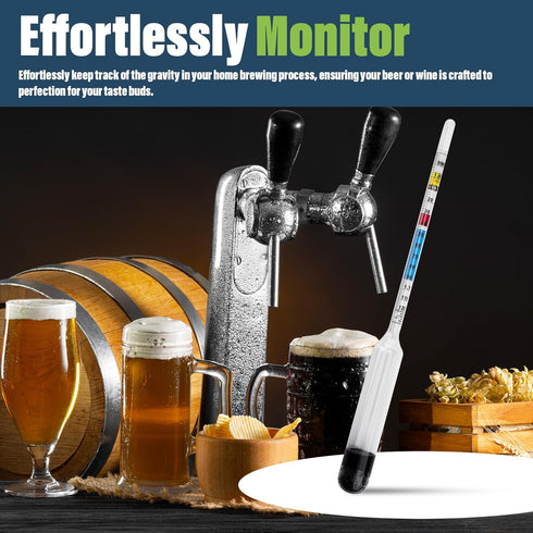 100 MM Hydrometer for Wine Making with Hydrometer Alcohol Test Jar - Specific Gravity Hydrometer for Wine and Beer