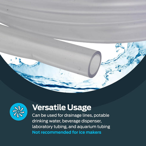 Eastman 3/8 Inch ID PVC Clear Vinyl Tubing, 10 Foot Length, 1/2 Inch OD, 98620
