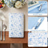 7.9" 4.7" Glenmal Floral Server Book for Waitress, x Blue Flower Waitress Book with Zipper & Money Pockets, Cute