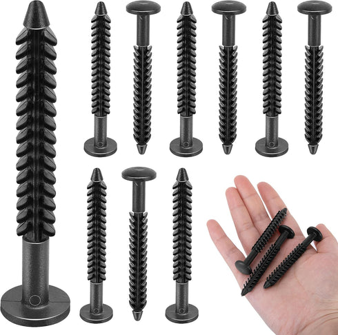 Nkiy Quen 50 Pcs Vinyl Shutter Fasteners,3 Inch Window Shutter Screws Window Panel Pin,Black