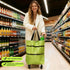 2-in-1 Supermarket,Laundry,Travel,33 lbs Foldable Shopping Cart with Wheels,Waterproof & Sturdy Grocery Bag Hand Truck