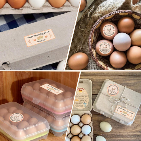 MOMOTONX Packaging Set 500 500 200 Fresh Farm Egg Includes Farm Fresh Eggs Carton Labels, Please Return Carton Labels
