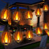 iBaycon Solar Flame Lights, 27Ft 10 LED Bulbs Flickering Flame String Light,