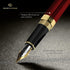 Dryden Designs Fountain Pen Gift Pouch with Medium Nib - Includes 24 Ink Cartridges - MCM (Red)