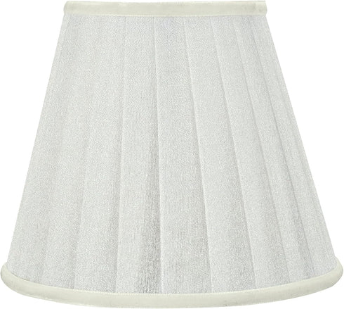 Aspen Creative 33112-2B 3" 5" 4-1/4" 2 Pack Small Pleated Empire Shape Chandelier Clip-On Lamp Shade, White, Top x