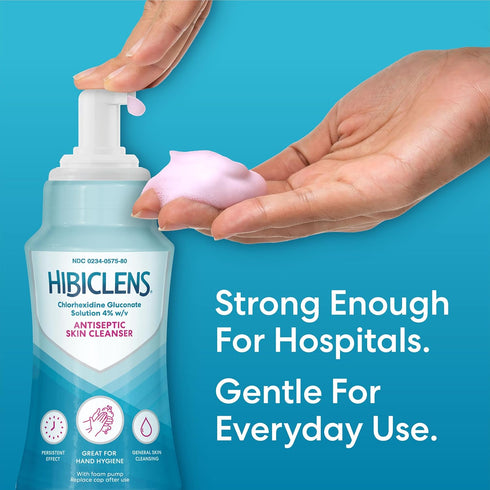 8 oz 4% Hibiclens Antimicrobial and Antiseptic Soap and Skin Cleanser with Foaming Pump for Home and Hospital CHG