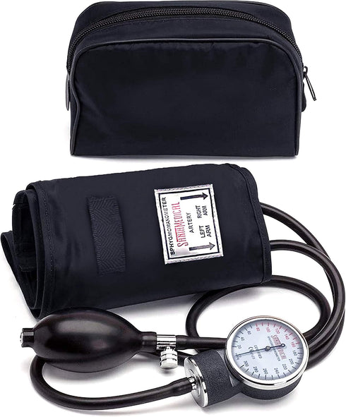 Santamedical Adult Deluxe Aneroid Sphygmomanometer - Professional Blood Pressure Monitor with Carrying Case, Adult