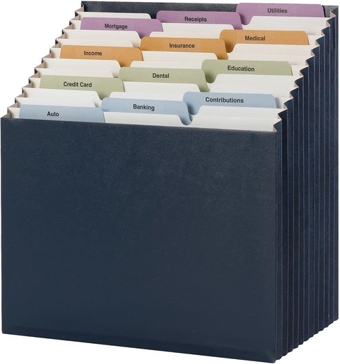 Smead Stadium File, 12 Pockets, Alphabetic/Monthly/Daily, Letter Size, Navy Blue (70211)
