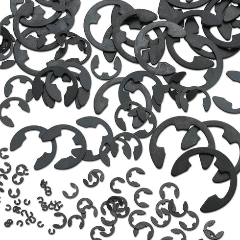 NEIKO 50455A E-Clip Assortment Set, 300 PCS, 9 SAE Sizes, High Carbon Steel Circlip Kit