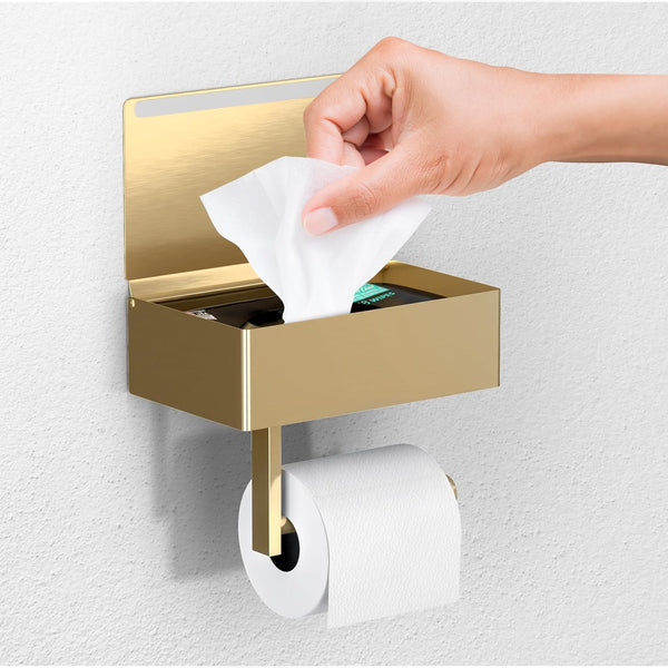 Day Moon - Toilet Paper Holder with Shelf - Modern Roll Holder
