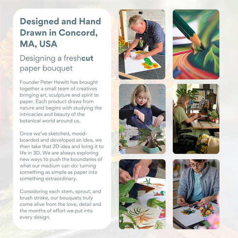 6 Inch 3D Freshcut Paper Pop Up Cards, Mini Lilies & Lupines, Mini Sized Forever Flower Bouquet Popup Greeting Cards