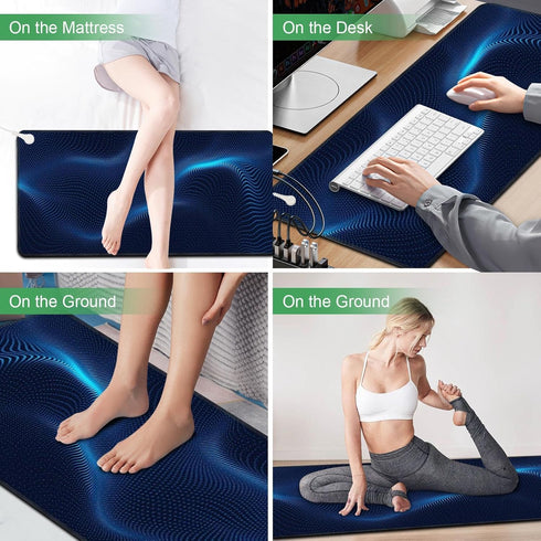 60"x27") Grounding Mat with Grounding Cord, Anti-Static Earthing Pad for Home & Bed Use, Non-Slip Soft Conductive Mat
