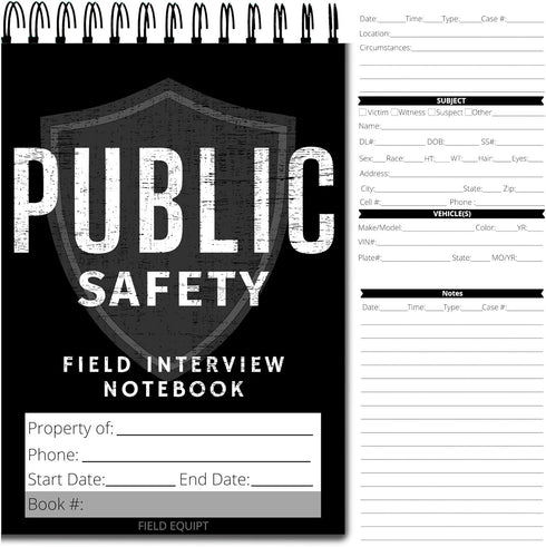 Law Enforcement Incident Report Notepads - Sheriff, Security & Police Gear, EDC Officer Notebook, 6 Pack