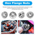 Yinpecly 10 M12-1.75mm M12 Nuts,304 Pcs Serrated Flange Hex Nuts, Hexagon Flange Stainless Steel, Metric Hex Lock Nuts