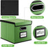 Huolewa Portable Leather File Organizer Boxes, Collapsible Document Storage with Lids for Letter/Legal Files