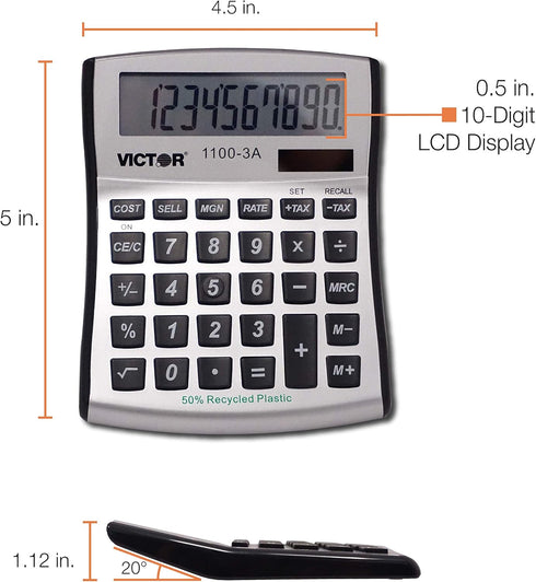 Victor 10-Digit Desktop Calculator, Model 11003A