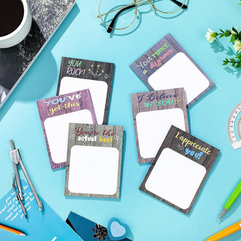 Spakon 12 Pieces Modern Appreciation Sticky Notes, 3 x 4 Inch, Funny Inspirational Memo Pads for Office