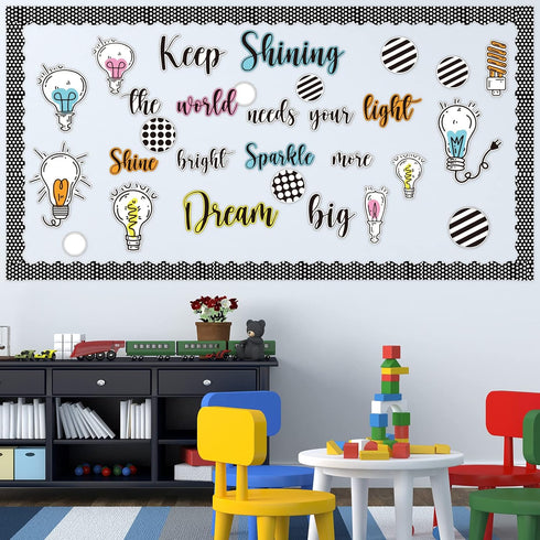 Simply Stylish Motivational Bulletin Board Set with Keep Shining Positive Saying Accent for Teacher Decor