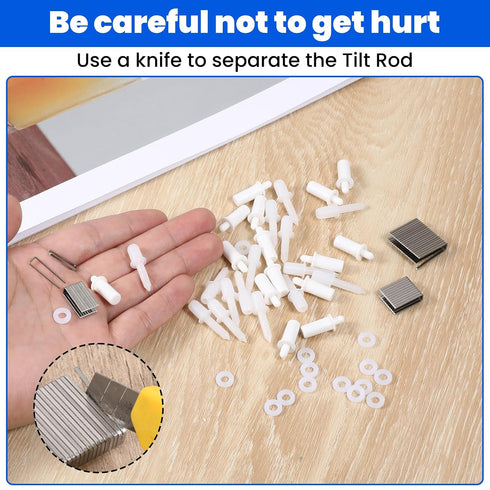 Matwsec 125 Pcs Shutter Repair Kit Plantation Shutters Pins for Windows Inside Outside Louvers Staples Replacement