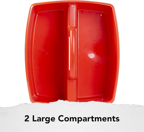 Storex Large Classroom Caddy, 13 x 11 x 6.575 Inches, Red, Case of 6