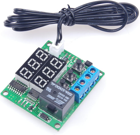 DC 12V Digital Thermostat Module -58? to 257? Fahrenheit Temp Display with 20A Relay Waterproof Sensor Probe
