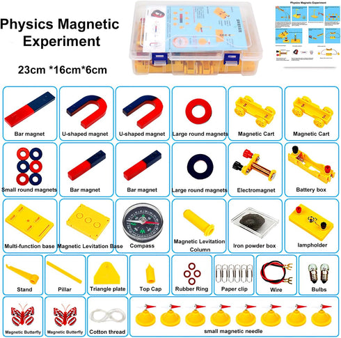 Set EXBEPE Large Science Lab Magnet Kit Physics Electromagnet Experiment for School Education Science Experiment Tools