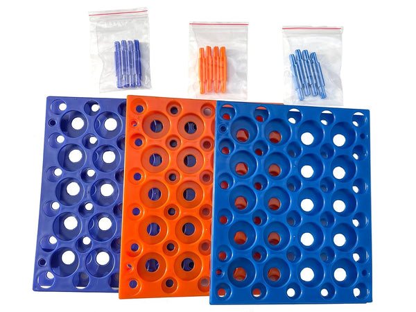 3 PCS 50 Well Centrifuge Tube Rack for 10ml/15ml/50ml Laboratory Plastic Tube Holder (Deep Blue, Orange, Light Blue)