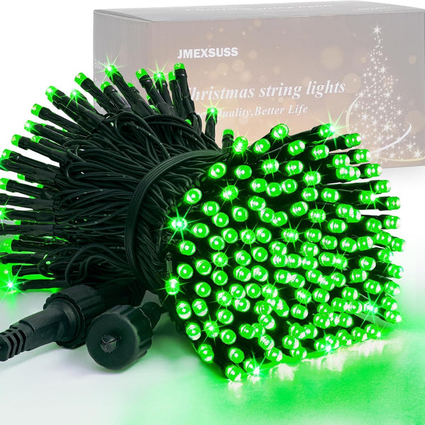 JMEXSUSS 200 LED Christmas Lights Outdoor, 66ft Connectable Green String Lights Plug