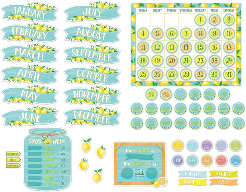 Teacher Created Resources Lemon Zest Calendar Bulletin Board (TCR8479) for Classroom Decor