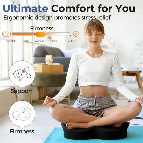BANKQF Tailbone Seat Cushions for Office Chairs & Car, Ergonomic Memory Foam Seat Cushion with Breathable Holes